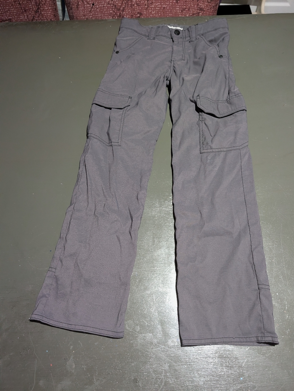 Wrangler Kids Size 10 Regular Grey Pants 25"W X 24" L Adjustable Waist Band GUC